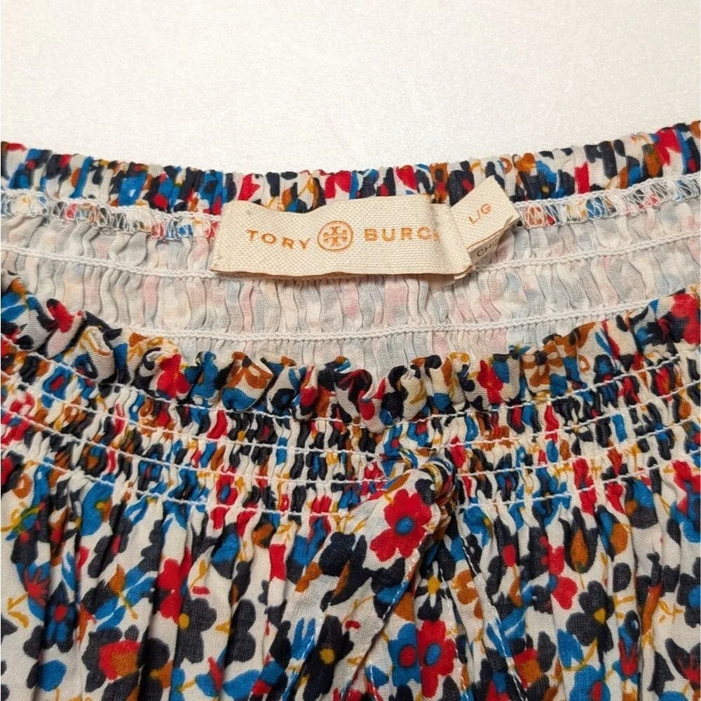 Tory Bruch Wildflower Smocked Midi Dress